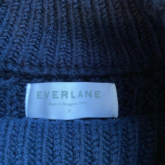 Everlane Navy Blue Waffle Knit Sweater Tunic Sz S - Picture 6 of 11